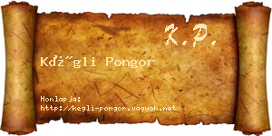 Kégli Pongor névjegykártya